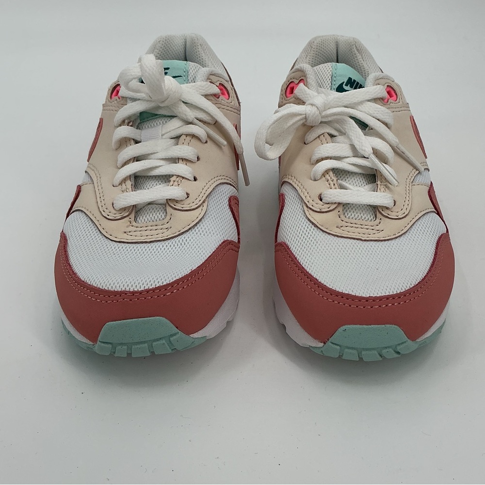 Nike AIR MAX 1 GS ‘Ice Cream’ Youth Sneakers in White, Cream & Terracotta - Picture 2 of 8